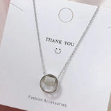 S925 Small Waist Diamond Round Necklace for Women