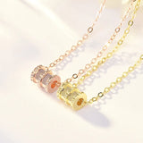 S925 Small Waist Necklace Round Pendants Female Clavicle Chain