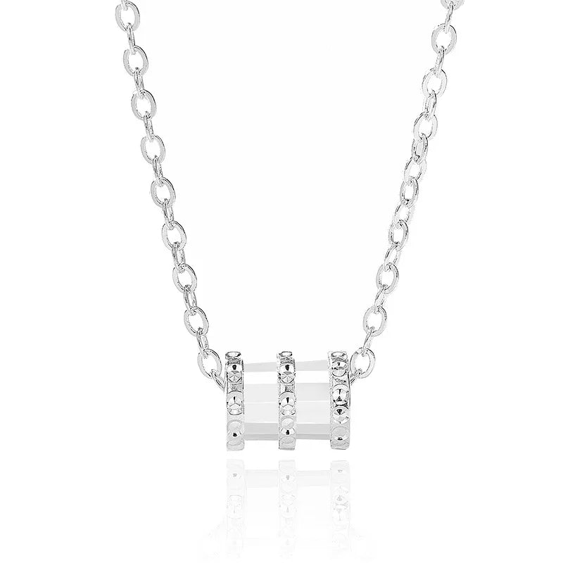 S925 Small Waist Necklace Round Pendants Female Clavicle Chain