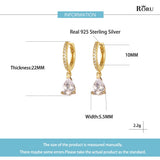 S925 Sterling Silver Water Drop Hoop Earrings Lab Diamond
