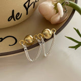 S925 Sterling Silver Ball Chain Ear Buckle 925 Ear Acupuncture Not Allergic