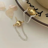 S925 Sterling Silver Ball Chain Ear Buckle 925 Ear Acupuncture Not Allergic