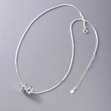 S925 Snake Bone Chain Zircon Garland Rainbow Necklace Round Circle Charm