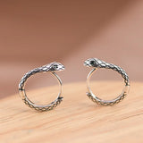 S925 Sterling Silver Snake Women Clip Earrings Punk Style Snakes Clip Earring