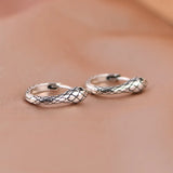 S925 Sterling Silver Snake Women Clip Earrings Punk Style Snakes Clip Earring