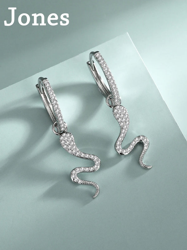 S925 Snake Earrings European American Jewelry