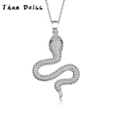 Sterling Silver Snake Necklace Micro Inlay Temperament Ladies Secklace