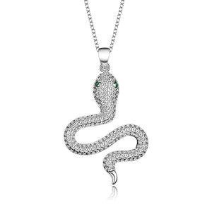 Sterling Silver Snake Necklace Micro Inlay Temperament Ladies Secklace