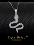 Sterling Silver Snake Necklace Micro Inlay Temperament Ladies Secklace