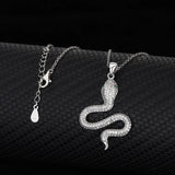 Sterling Silver Snake Necklace Micro Inlay Temperament Ladies Secklace