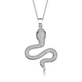 Sterling Silver Snake Necklace Micro Inlay Temperament Ladies Secklace