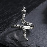 S925 Snake Open Ring Resizable Fine Jewelry for Women