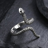 S925 Snake Open Ring Resizable Fine Jewelry for Women