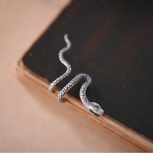 S925 Snake Ear Clip No Pierced Sterling Silver Ear Cuff Earrings TSE434