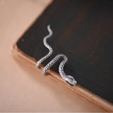 S925 Snake Ear Clip No Pierced Sterling Silver Ear Cuff Earrings TSE434