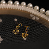 925 Sterling Silver Snowflake Earrings With Zircon