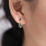 925 Sterling Silver Snowflake Earrings With Zircon