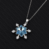 Sterling Silver Snowflake Necklace with Austrian Crystals