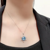 Sterling Silver Snowflake Necklace with Austrian Crystals