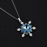 Sterling Silver Snowflake Necklace with Austrian Crystals