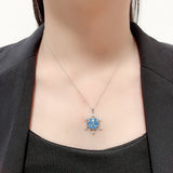 Sterling Silver Snowflake Necklace with Austrian Crystals
