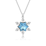 Sterling Silver Snowflake Necklace with Austrian Crystals