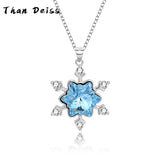 Sterling Silver Snowflake Necklace with Austrian Crystals