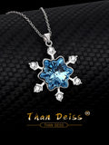 Sterling Silver Snowflake Necklace with Austrian Crystals