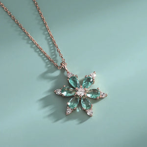 S925 Snowflake Necklace with Zirconia Pendant