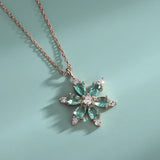 S925 Snowflake Necklace with Zirconia Pendant