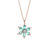 S925 Snowflake Necklace with Zirconia Pendant