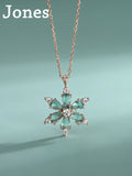 S925 Snowflake Necklace with Zirconia Pendant