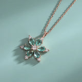 S925 Snowflake Necklace with Zirconia Pendant