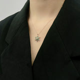 S925 Snowflake Necklace with Zirconia Pendant