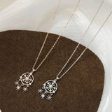 S925 Snowflake Women's Necklace Small Fresh Clavicle Chain Silver Necklace