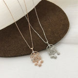 S925 Snowflake Women's Necklace Small Fresh Clavicle Chain Silver Necklace
