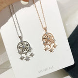 S925 Snowflake Women's Necklace Small Fresh Clavicle Chain Silver Necklace