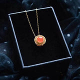 S925 Sterling Silver Red Agate Baoshan Ice Red Pendant Jade Necklace