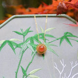 S925 Sterling Silver Red Agate Baoshan Ice Red Pendant Jade Necklace