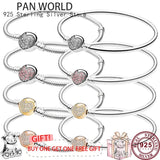 925 Silver Sparkle Set With Love Snake Bone Women's Pan Bracelet