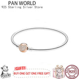 925 Silver Sparkle Set With Love Snake Bone Women's Pan Bracelet