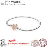 925 Silver Sparkle Set With Love Snake Bone Women's Pan Bracelet