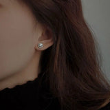925 Silver Diamond Square Earrings, Delicate Style, Small Size
