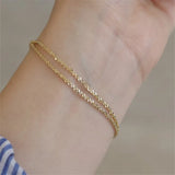 925 Silver Sparkling Gypsophila Bracelet for Women 14K Plated Jewelry Gift