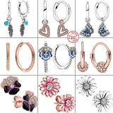 S925 Sparkling Zircon Butterfly Earrings Stud Heart Pendant Earrings