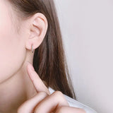 S925 Square Zircon Earrings for Women