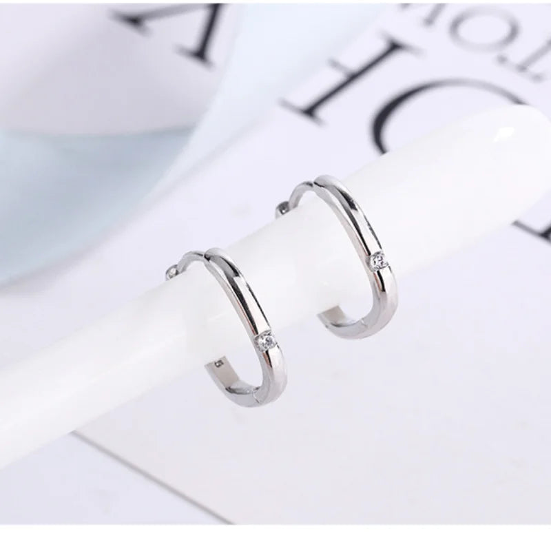S925 Square Zircon Earrings for Women