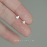 S925 Star Earrings Diamond Five Pointed Flowers
