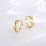 S925 Sterling Silver Star Earrings Hoop Small Jewelry for Girl