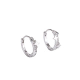 S925 Sterling Silver Star Earrings Hoop Small Jewelry for Girl